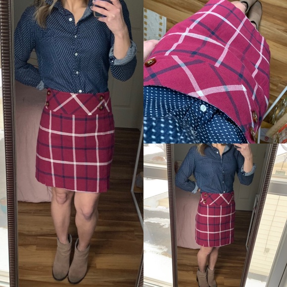Vineyard Vines Dresses & Skirts - Vineyard vines plaid tartan checked skirt button